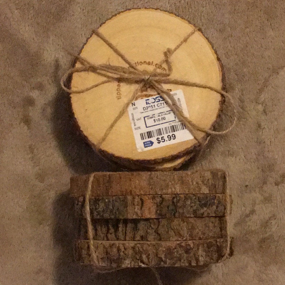 Wood Slice Coasters - 2 packs of 4.